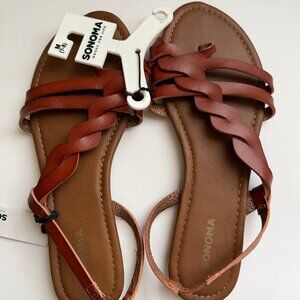 SONOMA Goods for Life Women's Strappy Braided Toe Loop Sandals Size 7-8 - NWT!!